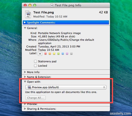 set default application for file type mac